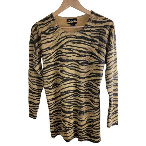 Objects Gold Vintage Leopard Print Sweater Top Womens size S Gold - Picture 4 of 10